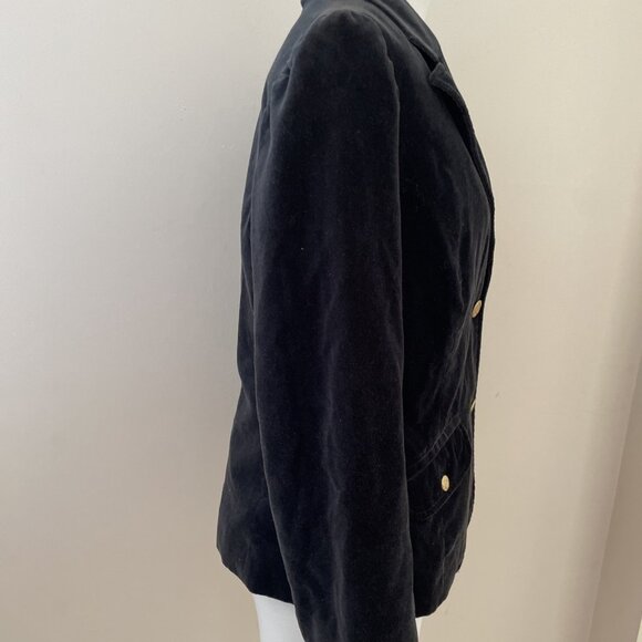 VTG Y2K Old Navy Velvet Jacket Women's M Black Paisley Lining Holiday Whimsigoth - Picture 5 of 13